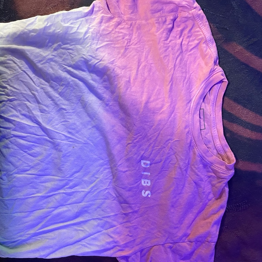 DIBS pink, white & blue faded t-shirt
